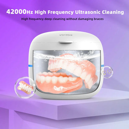 Ultrasonic UV Cleaner Mini Household Dental Pulsating Cleaning for Jewelry False Teeth Dentistry Box Beauty Health