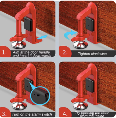 SecureStopper - Portable Alarm Door Security Brace